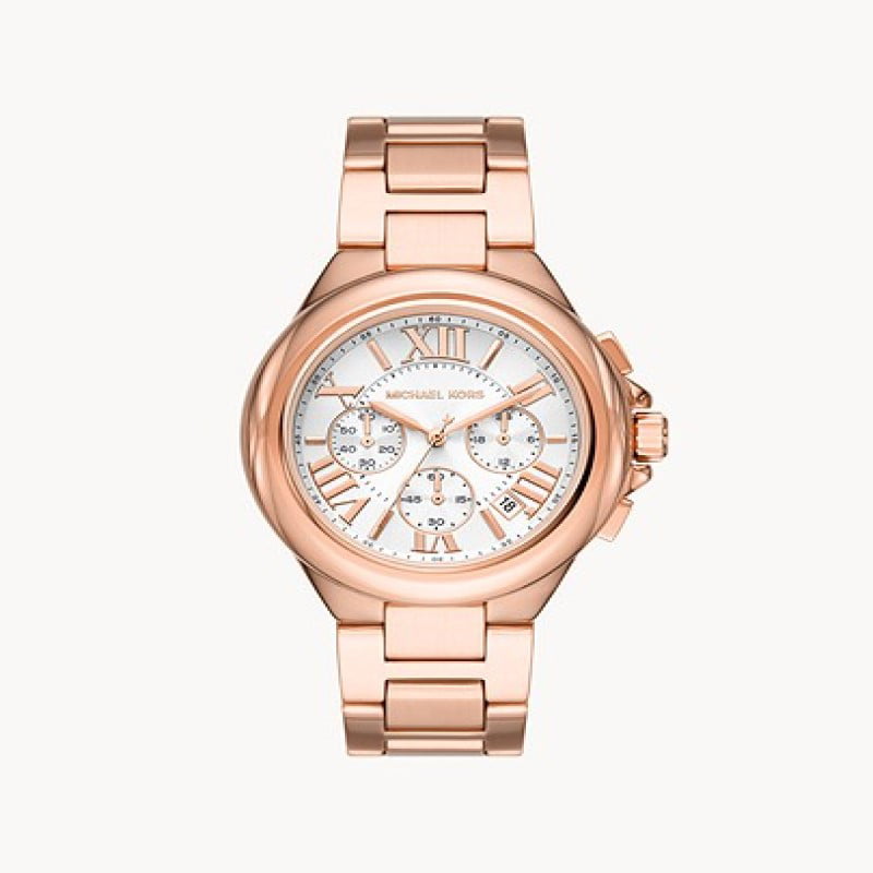 Ladies Camille Chronograph Rose Gold-Tone Stainless Steel Watch ...