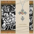 thumbnail image 2 of NUNCAD Cross Necklace for Women 925 Sterling Silver Turquoise Cross Pendant Necklaces, 2 of 5
