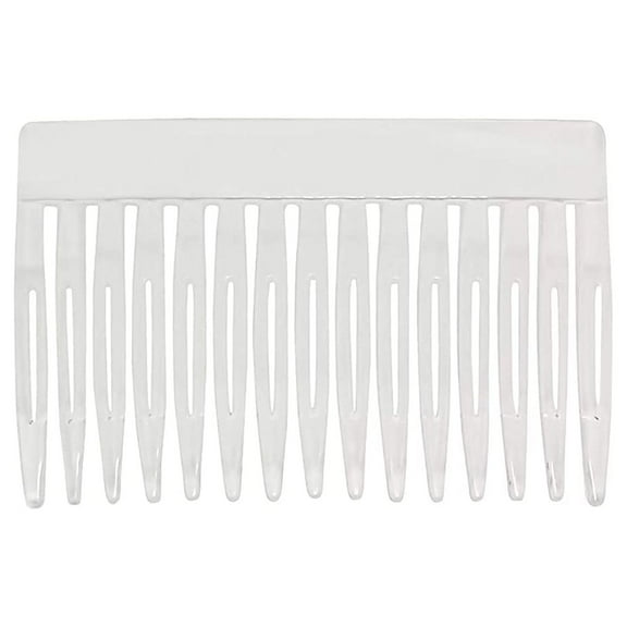 French Side Comb - Clear Plastic French Twist Comb - Teeth Hair Comb - Smooth Hair Clips 2-3/4" Long! (6)