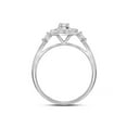 thumbnail image 2 of 10kt White Gold Womens Round Diamond Solitaire Square Bridal Wedding Engagement Ring Band Set 1/3 Cttw, 2 of 2