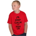 thumbnail image 3 of Keep Calm Fish On Fishing Enthusiast Boys Kids T Shirt Tees Tops Teen Brisco Brands M, 3 of 6