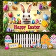thumbnail image 4 of Ovzne Spring Wreath Fence Easter New Photo Material Photography Background Cloth On Clearance, 4 of 6