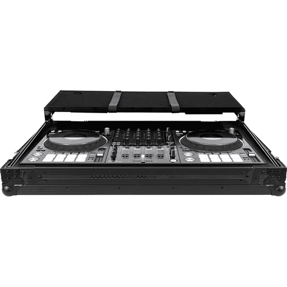 Headliner Pitch Black Flight Case for Pioneer DDJ-FLX10 with Laptop Platform, Wheels