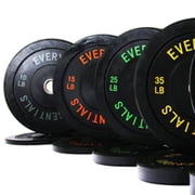 BalanceFrom 370 lb Olympic Rubber Bumper Weight Plate Set with 2” Steel Hub Inserts