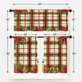 thumbnail image 5 of Kitchen Curtains Plaid Christmas Holly Berries Fir Tree Branches Valances and Window Curtains 3 Pcs Set Xmas Poinsettia Flower Mesh Short Tier Curtain for Room Small Kitchen Window Decor, 5 of 6