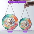thumbnail image 5 of Funny Watercolor Adorable Golden Retriever Peeking Through Torn Paper Effect Stained Glass Suncatcher Goldens Dog Lover Gifts Idea Window Hanging Sign Decor - 00026, 5 of 5