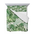 thumbnail image 7 of Quilts Twin Size Bedding Set, Tropical Palm Leaves Lightweight Quilted Comforter, Green Monstera Leaf Plants Summer Beige Soft Bedspread Coverlet with Pillow Covers for All Season, 68" x 86", 7 of 7