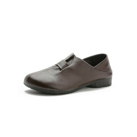

UKAP Women Loafers Slip On Casual Shoes Plush Lined Flats Soft Sole Comfort Shoe Womens Round Toe Lightweight Brown 7