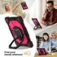 thumbnail image 6 of Allytech Rugged Case for Apple iPad 10.2" 9th 8th 7th Generation with Screen Protector Film, Rotating Stand Shockproof Shoulder Strap Back Cover Case for iPad 10.2" 2021/2020/2019, Black + Rose, 6 of 9
