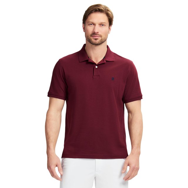 Camisa Polo de Manga Corta para Hombre IZOD en Pana Color Granate