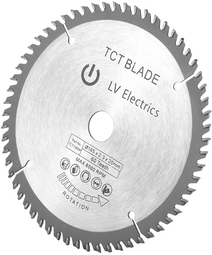 165mm x 20 mm x 60 T TCT Circular Saw Blade Disc For Woodworking 