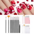 thumbnail image 1 of 15Pcs Nail Pen Exquisite Easy to Use Plastic Nail Art Drawing Liner for Salon, 1 of 8