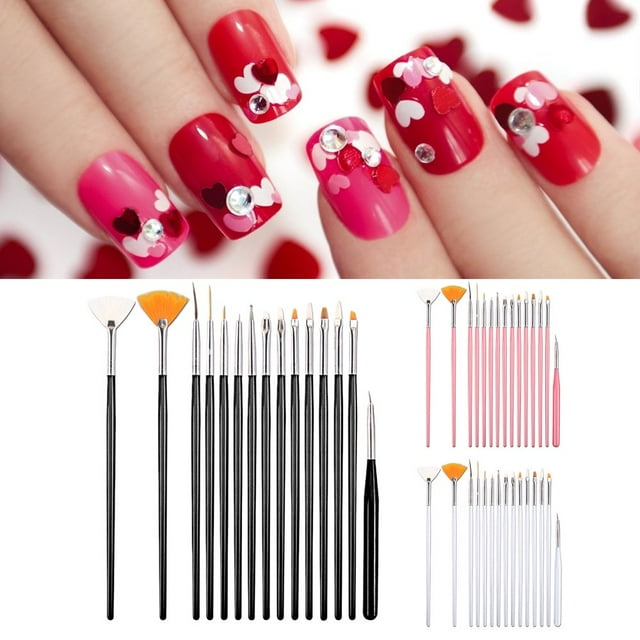 15Pcs Nail Pen Exquisite Easy to Use Plastic Nail Art Drawing Liner for Salon