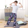 thumbnail image 5 of Boy's Pajama Pants Boys' Long Sleep Pants Children's Pajama Pants Loose Fitting Pajama Pants are Convenient to Put on and Take off XL Halloween Pink Skull, 5 of 9