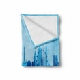 thumbnail image 2 of Las Vegas Soft Flannel Fleece Throw Blanket, Silhouette of an American City Various Landmarks Nevada Downtown, Cozy Plush for Indoor and Outdoor Use, 50" x 70", Pale Blue and Blue, by Ambesonne, 2 of 6