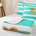 thumbnail image 4 of Erosebridal Bow K Letter Quilt Full for Boys Girls, Fashion Stripes Line Full Bedspread Sets, 3 Pieces, 4 of 7