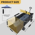 thumbnail image 5 of Lilypelle 550L Large Capacity Folding Decker Wagon, 55" Extra Long Extender Wagon Cart, 300lbs Heavy Duty Collapsible Wagon, All-Terrain Big Wheels for Camping, Beach, Sports, Shopping, Black, 5 of 9