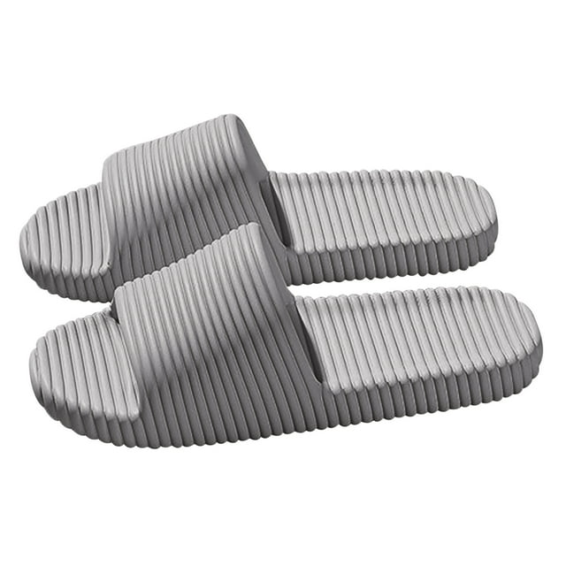MIASHUI Summer Bathroom Slippers for Womens Casual Comfortable Slides Sandals,Grey,10