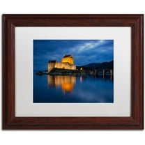 Trademark Fine Art "Eilean Donan Castle" Canvas Art by Michael Blanchette Photography White Matte, Wood Frame