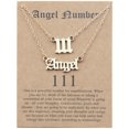 thumbnail image 3 of 2 Pcs Collier Ange et Chiffres Anglais Anciens Bijoux de Numérologie pour Femmes Plaqué Acier Inoxydable, 3 of 9