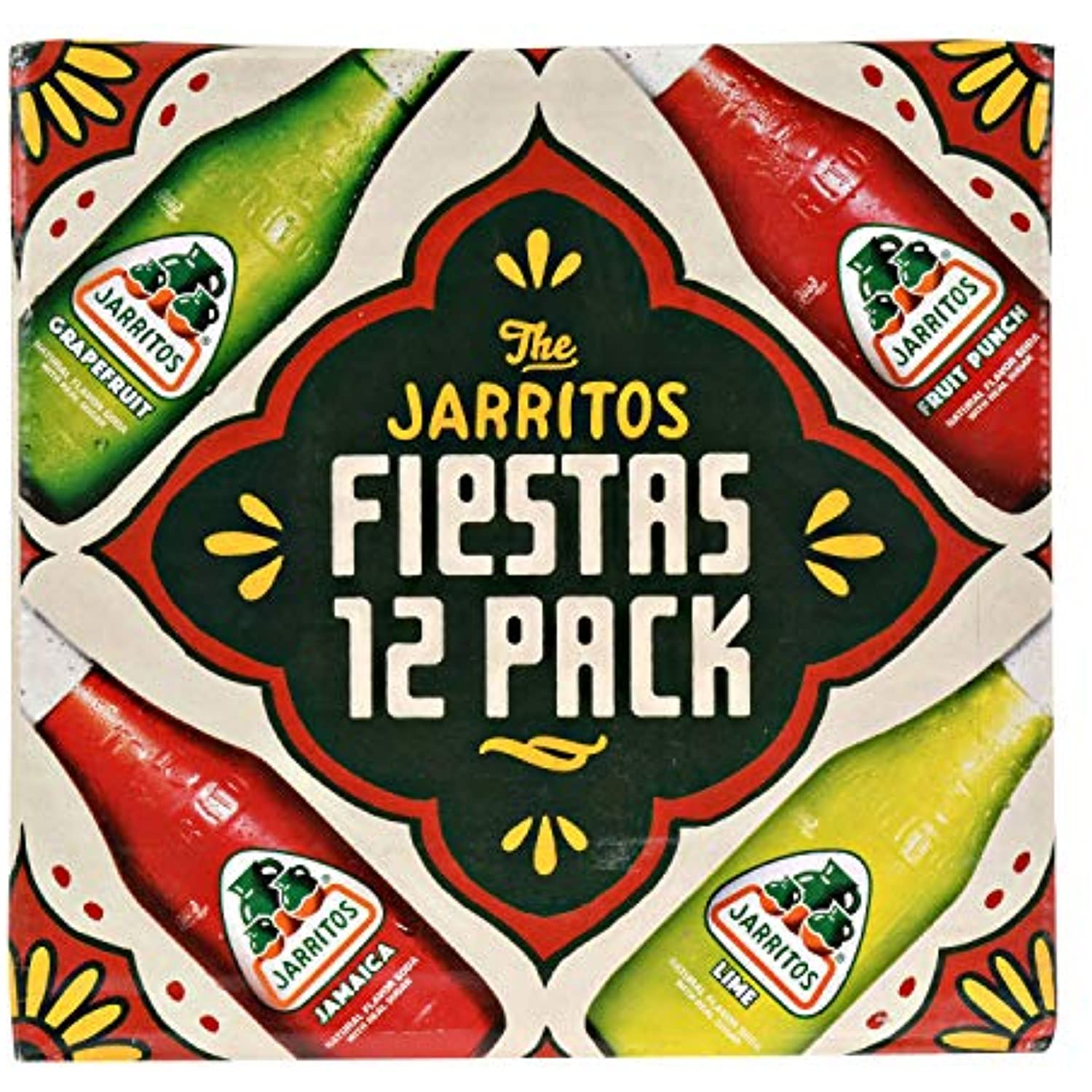 Jarritos Mexican Soft Soda Drink 12Oz Glass Bottle Variety Pack (Party