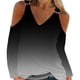 thumbnail image 2 of ICHUANYI Clearance Women Sexy T- Shirt Cold Shoulder Pullover Blouse V-Neck Long Sleeve Print Tops(Black, XL) ICHUANYI WER2023080712242, 2 of 5