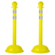 3 Inch Yellow Reflective Heavy Duty Stanchion (2 Pk)