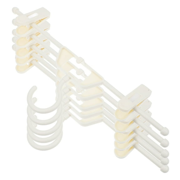 KONTONTY Sturdy Adjustable Pants Hanger Anti-Skid Clips White for Home Use 5Pcs
