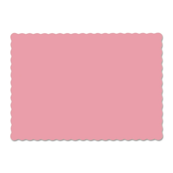 Hoffmaster Dusty Rose Solid Color Scalloped Edge Placemats, 1000 count