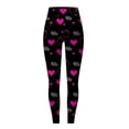 thumbnail image 5 of Yuncity Valentines Leggings Women Cute Holidays Love Heart Print Funny Graphic High Waist Tights Yoga Pants For Workout Running Athletic Women's Leggings S-Xxl Black, 5 of 5