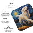 thumbnail image 4 of Pofeuu Vintage Starry Sky Labrador Print Leather Coasters Set of 6, Round Cups Mugs Mat Pad for Home Kitchen Heat Resistant Drink Coasters,Square, 4 of 7