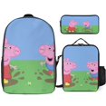 thumbnail image 1 of Happy Little Pig Sac à Dos avec Sac à Collation et Porte-Stylo Ensemble Trois Pièces, 1 of 5