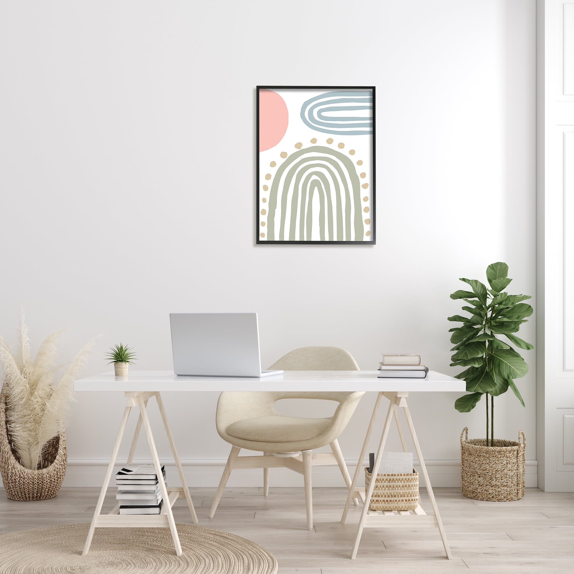 Stupell Indtries Abstract Rainbow Sky Pink Sun Polka Dots,24 x 30,Design by Elizabeth Medley