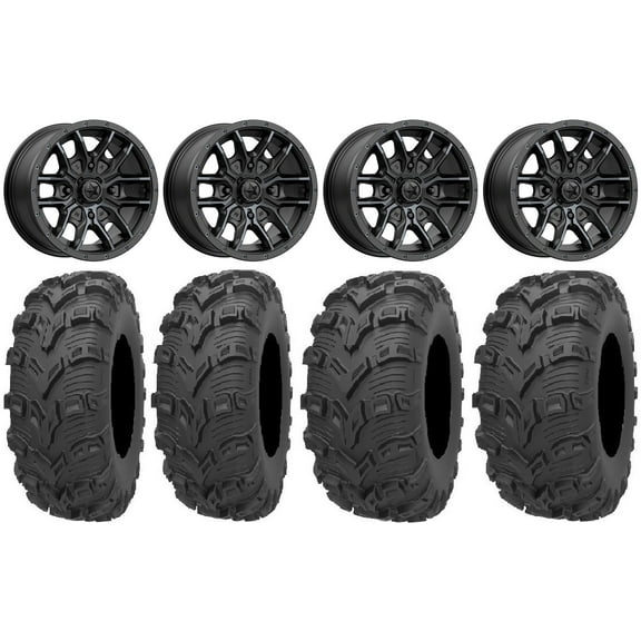 MSA Fang 14" Wheels Black 26" Bear Claw EVO Tires Polaris RZR XP 1000 / PRO XP / Ranger XP 900/1000