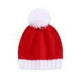 thumbnail image 3 of Douhoow Family Matching Christmas Hat,Adult Baby Red Knitted Pom Pom Ball Beanie Hat, 3 of 9