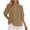 10# Khaki, variant on Peplum Tops for Women, Cotton Linen Button Down Ruffle Sleeve Loose Fitting Tummy Hiding Business Casual Blouses Black M