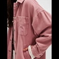 thumbnail image 4 of Chaqueta Vaquera Urbana para Mujer: Chaqueta Vaquera Estilo Boyfriend, Holgada, de Larga y con Botones Al Frente. Rosa S, 4 of 7
