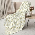 thumbnail image 3 of Fuzoiu White And Gold Geometry Print Flannel Throw Blanket,Light Weight Warm Decorative,Throw Blanket Cover for Sofa, Couch, Bedroom,Travel-40"x30", 3 of 6