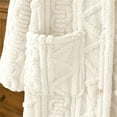 thumbnail image 3 of Plus Size Robes for Women Fleece House Coat Oversized Soft Women's Sleepwear Spa Womens Bathrobe Beige, 3 of 5