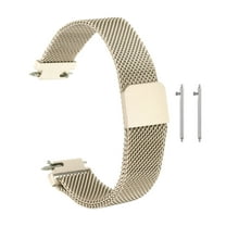 Uxcell Stainless Steel Mesh Watch Band 12mm Quick Release Metal Replacement Watch Strap with Magnetic Buckle for Men Women, Vintage Gold