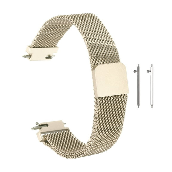 Uxcell Stainless Steel Mesh Watch Band 12mm Quick Release Metal Replacement Watch Strap with Magnetic Buckle for Men Women, Vintage Gold