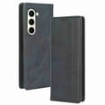 thumbnail image 2 of SaniMore Samsung Galaxy Z Fold 5 7.6" 2023 Case, Magnetic Folio PU Leather Cover with Card Slots Cash Pocket Stand Feature Full-body Protctive Shockproof Anti-fall Business Wallet Retro Shell,Darkblue, 2 of 5