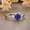Rose Gold, variant on Sapphire Dainty Stacking Ring Sterling Silver Minimalist Hexagon Cut Lab Sapphire Ring , Jewelry for Women Size :- 5.5