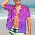 thumbnail image 5 of Lsque Pink Purple Glitter pattern Hawaiian Shirt for Men, Unisex Summer Beach Casual Short Sleeve Button Down Shirts-XX-Large, 5 of 9