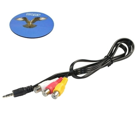 HQRP AUX 1/8 (3.5mm) Male to 3 RCA Female Cable for Pioneer CD-RM10 Replacement fits Pioneer AVIC-D3 AVIC-X3 AVH-P5900DV headunit + HQRP Coaster