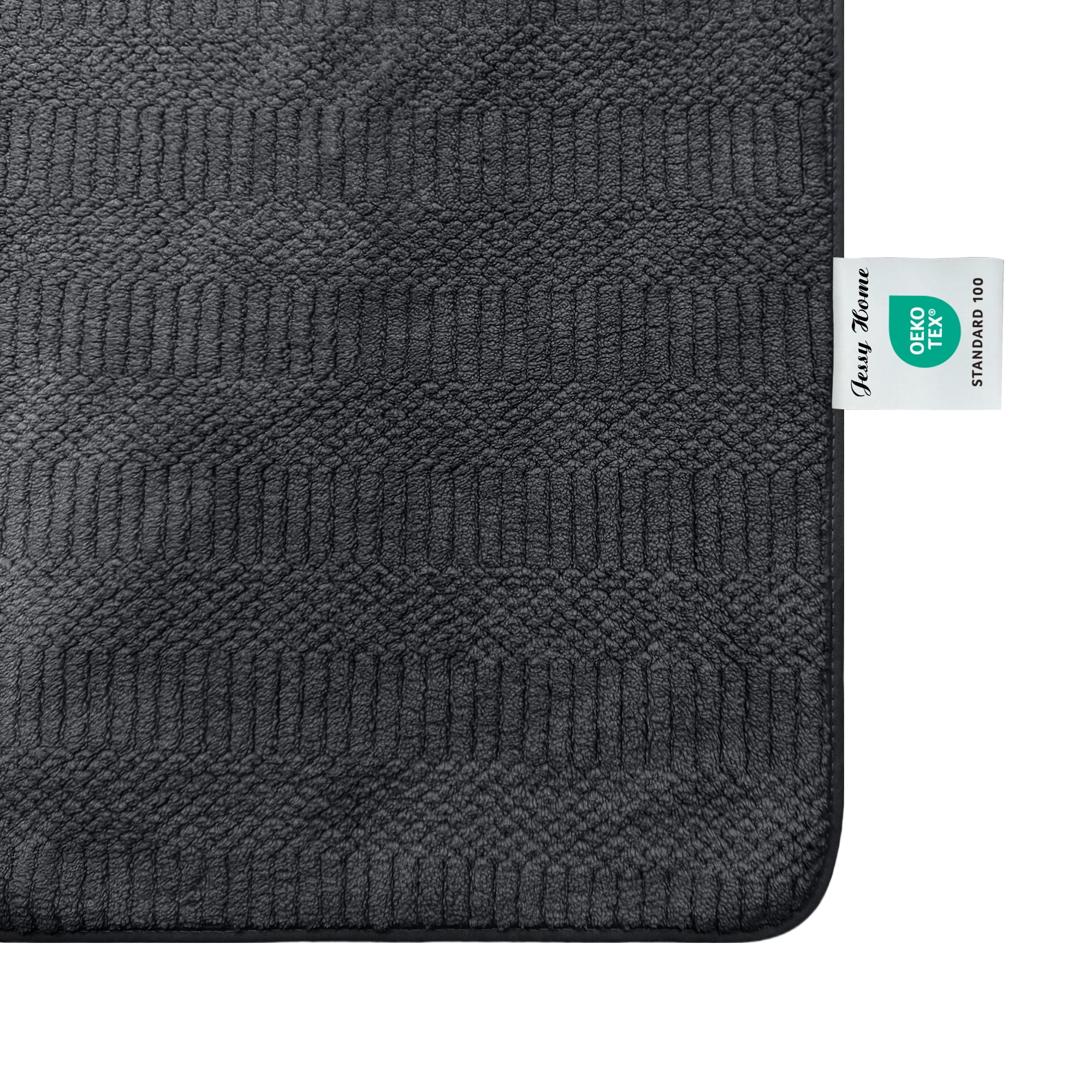 Jessy Home 8 Piece Oversized Black Bath Towel Set-2 Extra Large Bath Towel Sheets, 2 Hand Towels, 4 Washcloths-600GSM Soft Plush Towel Set