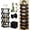 Upgraded-black, variant on Bamboo Shoe Rack, No Assembly Needed, 9-Tier Tall Narrow Foldable Shoe Organizer, Vertical Space-Saving Extendable Storage Shelf for Entryway & Corner