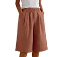 thumbnail image 2 of MLCDZ Women Loose Fit Knee Length Bermuda Shorts with Multiple Pockets Casual Wide Leg Loose Elastic Waist Workout Short Pants, 2 of 8