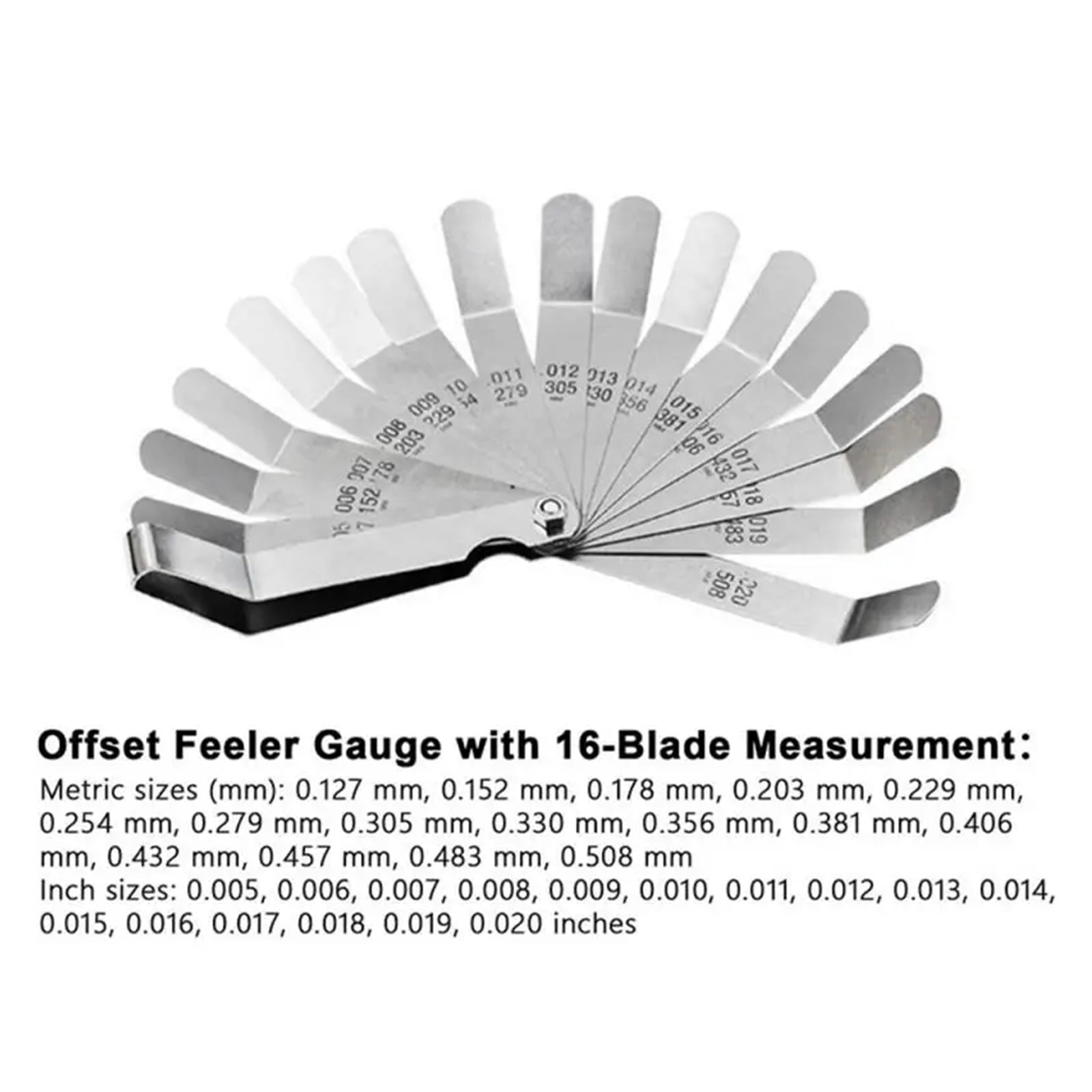 Feeler Gauges Motorcycle Engine Valve Screw Adjusting Spanner Valve Clearance Adjustment Tools Feeler Gauge 0.005 - 0.020 Inch ,Corrosion-Resistant