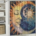 thumbnail image 6 of Orinice Sun Moon Tapestry Bathroom Decor Set - Colorful Luxurious Graphic Print Polyester Fabric Shower Curtain with Hooks, Waterproof and Easy to Install 60x72, 6 of 7